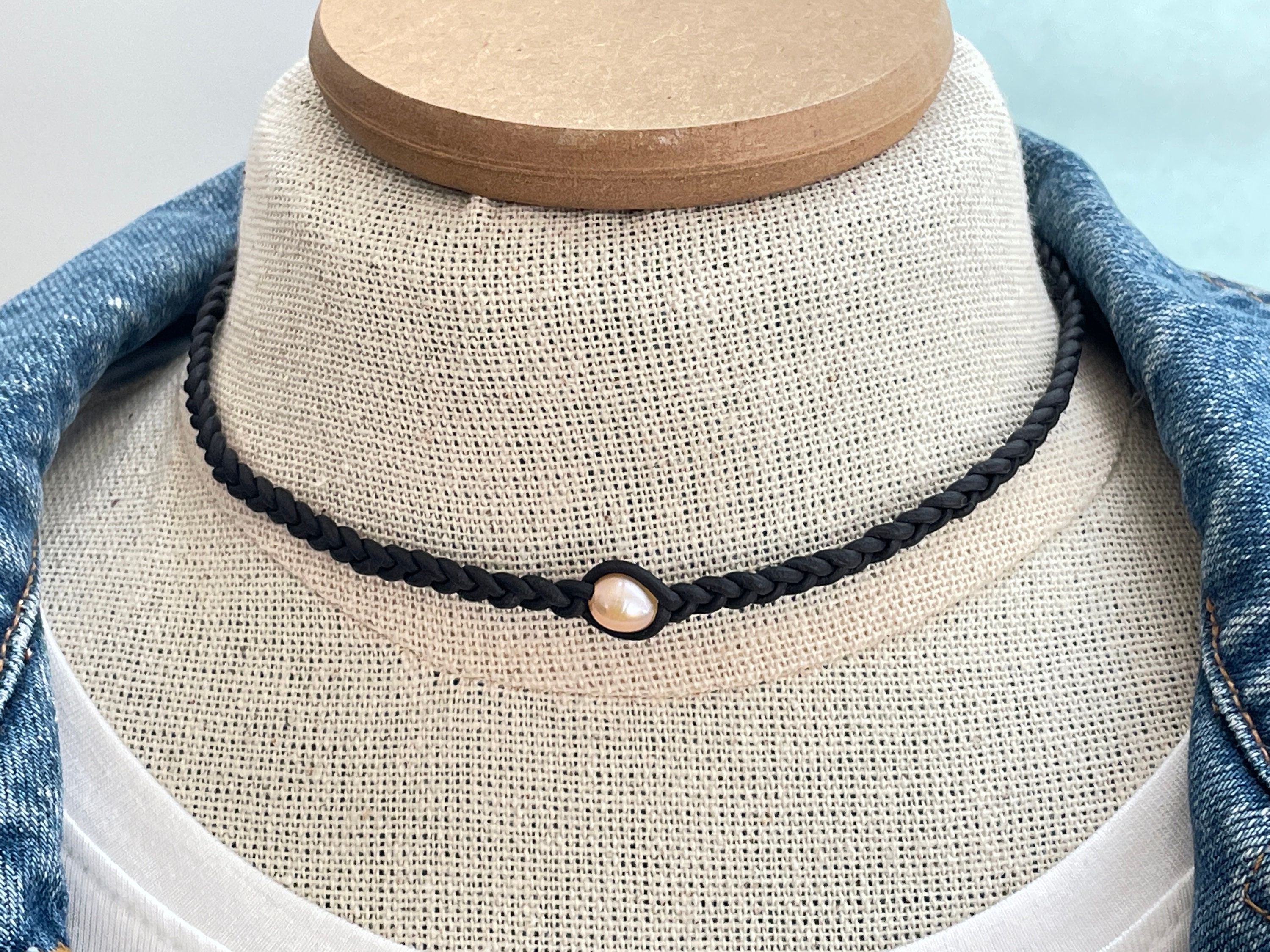 Studded Black Choker Necklace, Silver Studded Leather Choker, Black Leather  Chokers for Women Teens and Girls, Unisex Jewelry 