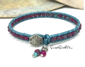 Petite  Hemp Bracelet with Cute Kitty Greek Ceramic Tubes and  Lobster Clasp