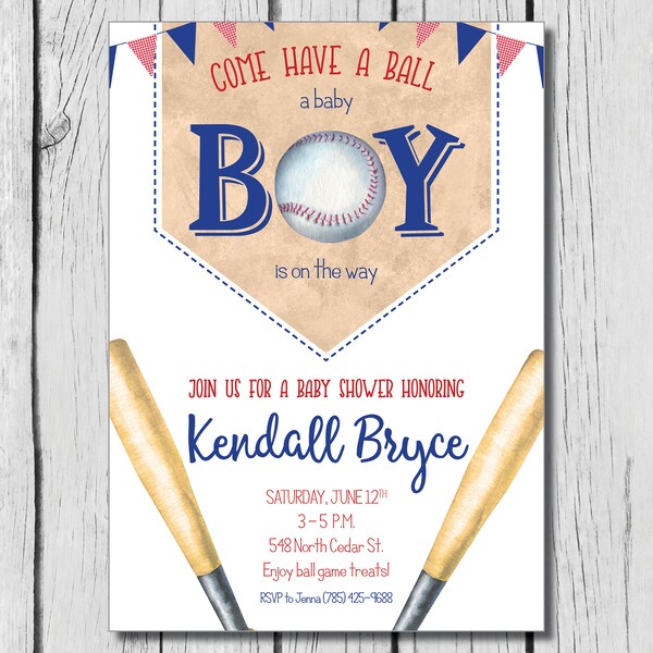 Printable Baseball Baby Shower Invitation - Etsy