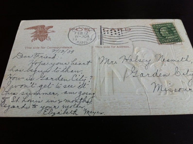 Cupid Painting 1909 Embossed Valentine Post Card