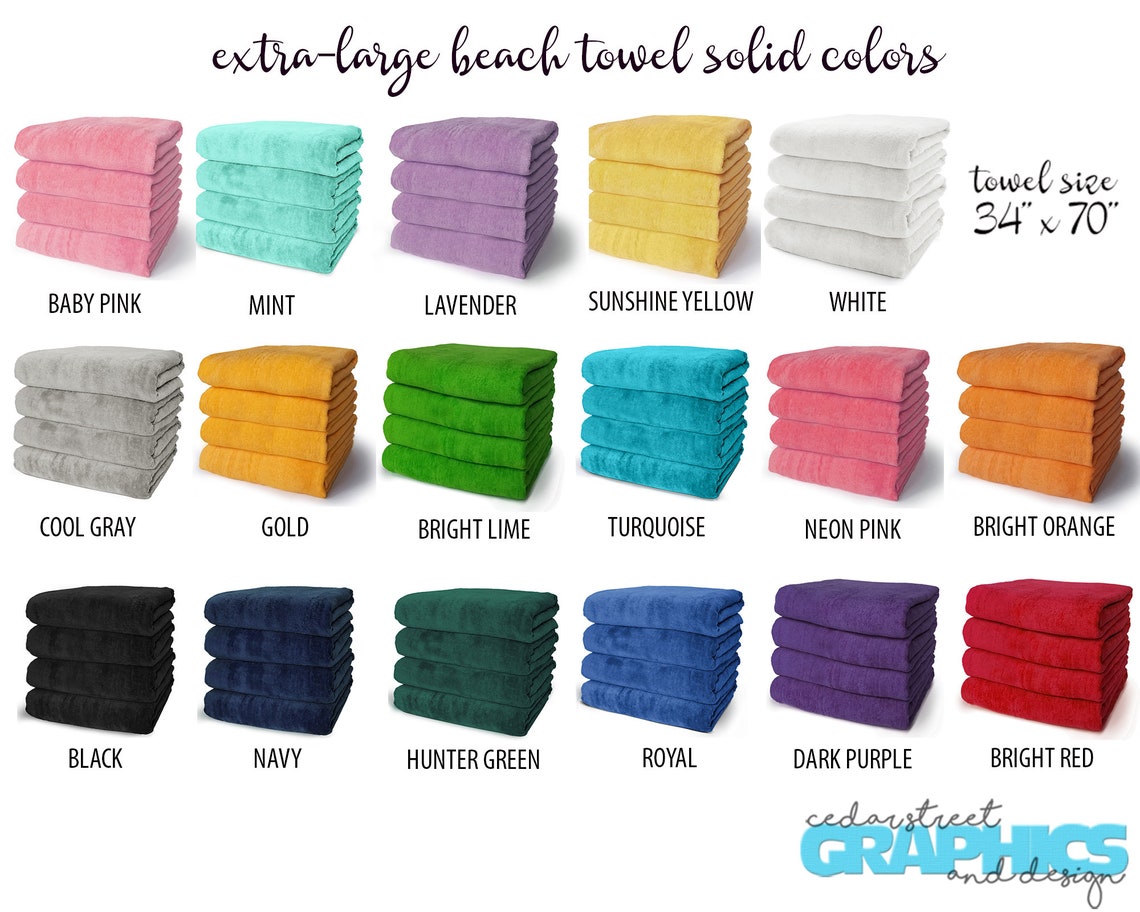 EXTRA LARGE Monogrammed Beach towel Bridesmaid Gifts Etsy