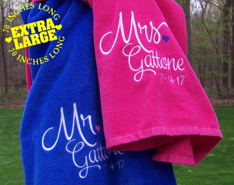 Mr and Mrs Beach Towels EXTRA LARGE His and Hers Beach Towel Etsy Mr and Mrs Beach Towels EXTRA LARGE His and Hers Beach Towel Etsy