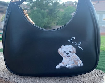 Custom Pet Portrait Purse: Hand-Painted Dog & Cat Art