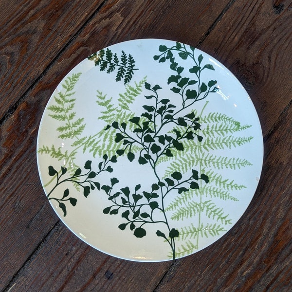 Vintage Green Ferns Cavalier Ironstone Royal China Plate- 10"
