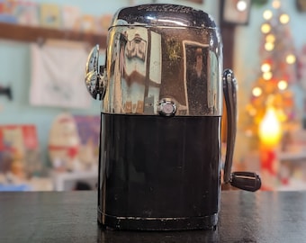 Vintage Black and Chrome Ice-O-Mat Ice Crusher