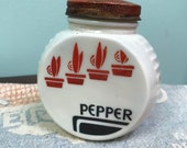 Vintage Fire King Vitrock Pepper Shaker