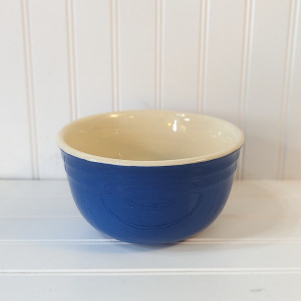 Vintage Universal Pottery Blue Oxford Stoneware Mixing Bowl- 7"