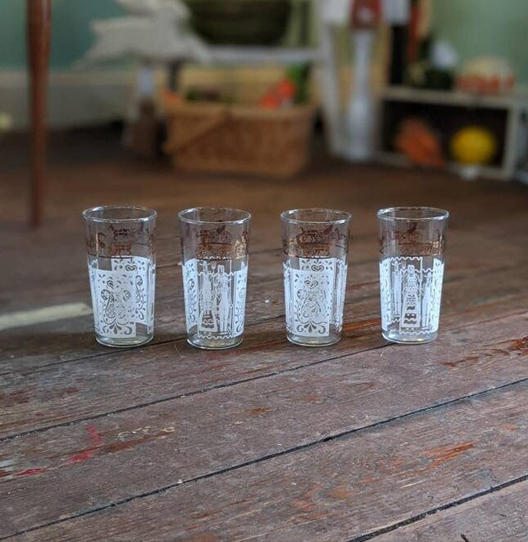 Vintage Set of Four Anchor Hocking American Gothic Drinking Glasses Etsy