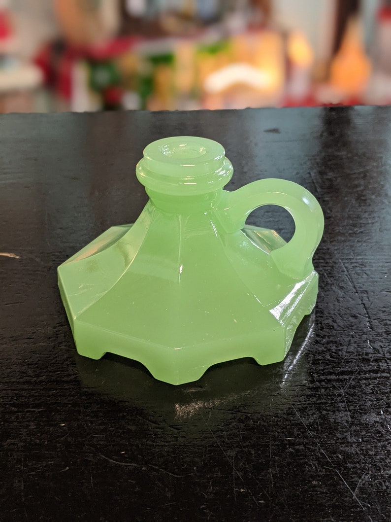 Vintage Houze Glass Jadeite Lamp Base Etsy