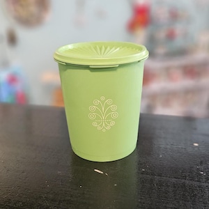 Vintage Bright Apple Green Tupperware Canister 809