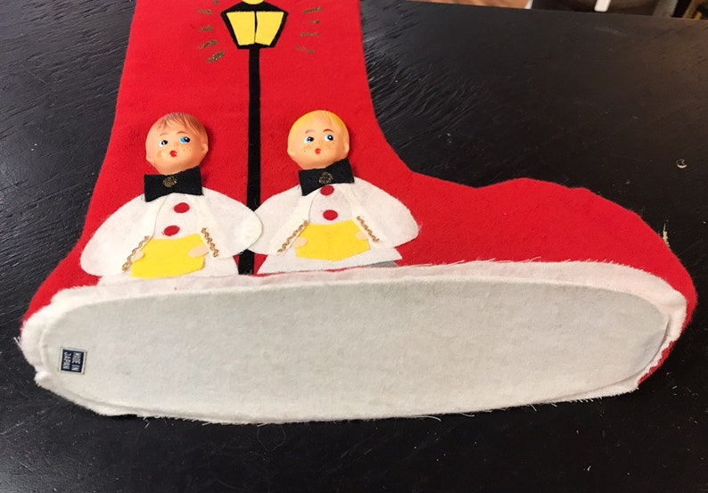 Vintage Japan Felt 3-D Choir Boy Stocking