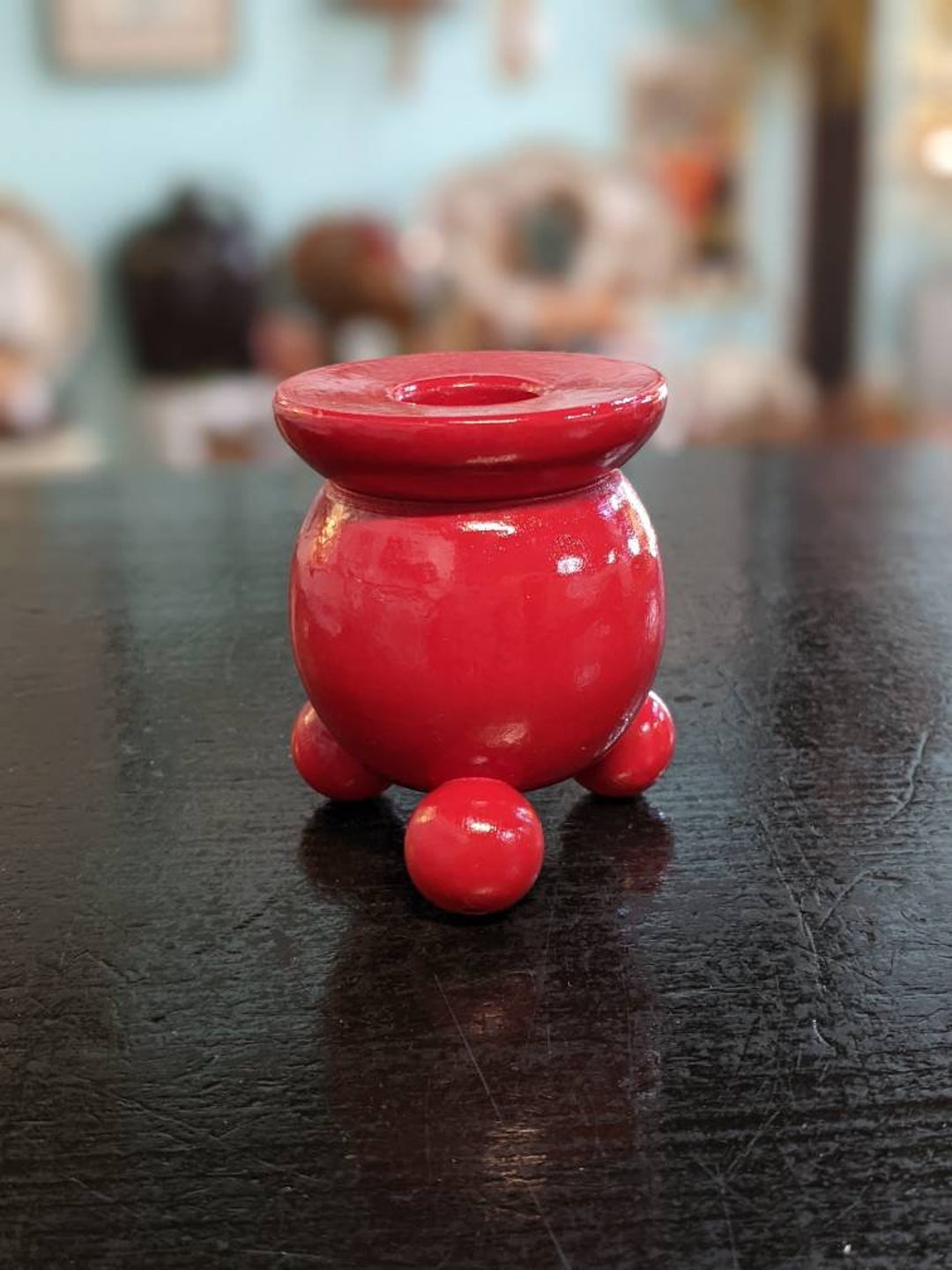 Vintage Red Swedish Candle Holder Etsy