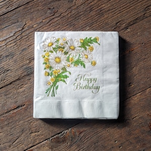 Vintage Deadstock/NOS Hallmark Floral "Happy Birthday" Napkins