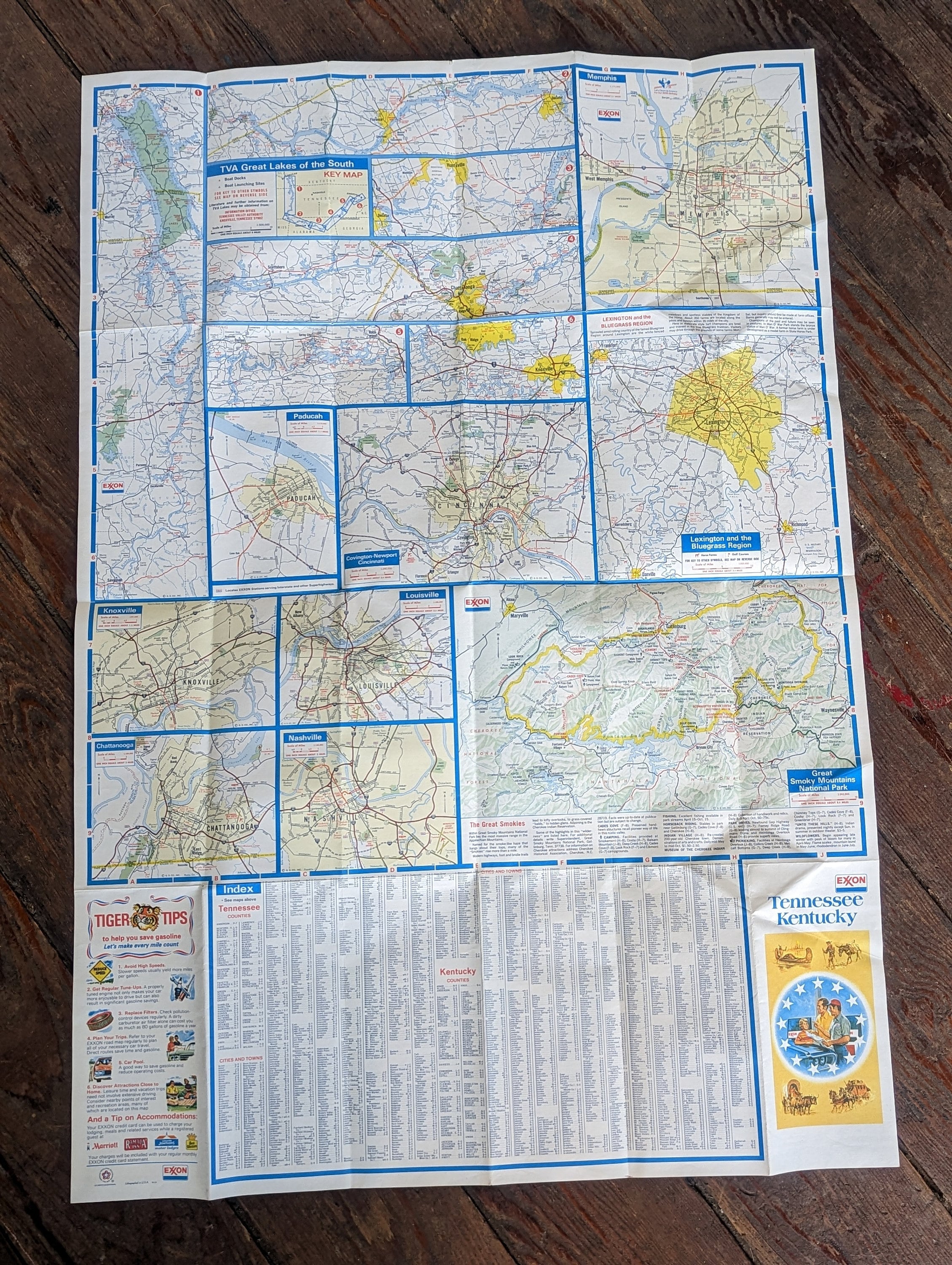 Vintage Exxon Bicentennial Map of Tennessee and Kentucky - Etsy Australia