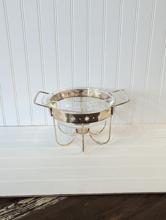 Vintage Anchor Hocking Fire King Atomic Star Chafing Dish