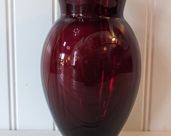 ヴィンテージ アンカーホッキング ロイヤルルビーレッドガラスフラワー