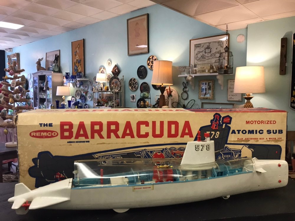 Vintage Remco Toy Barracuda Atomic Submarine With Original Box 