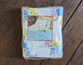 Ensemble de draps pour lit simple Sears à fleurs vintage Deadstock