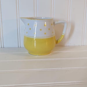 Vintage Erphila Czech Porcelain Yellow Stars Pitcher