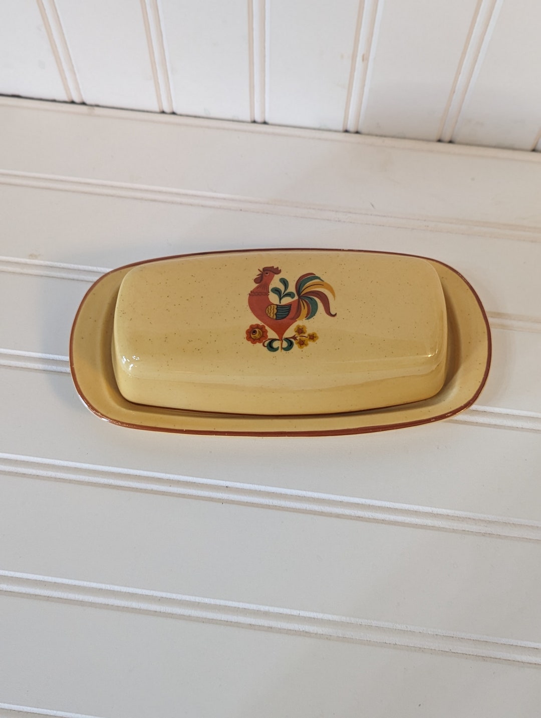 Vintage Taylor Smith Reveille Rooster Butter Dish Etsy