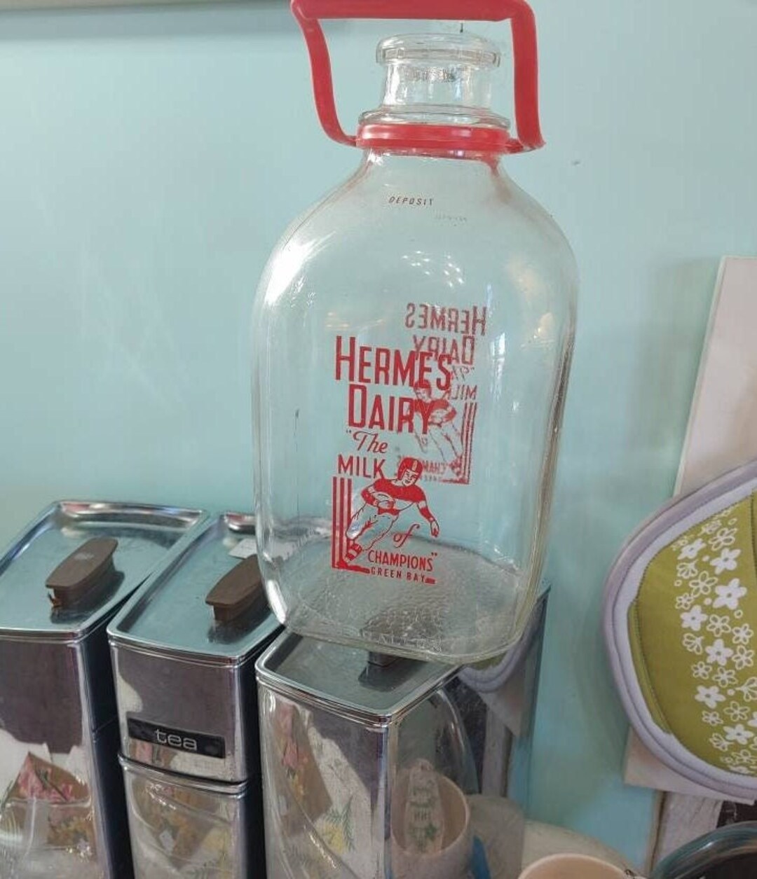 Vintage Hermes Dairy Green Bay WI Gallon Milk Jug Etsy