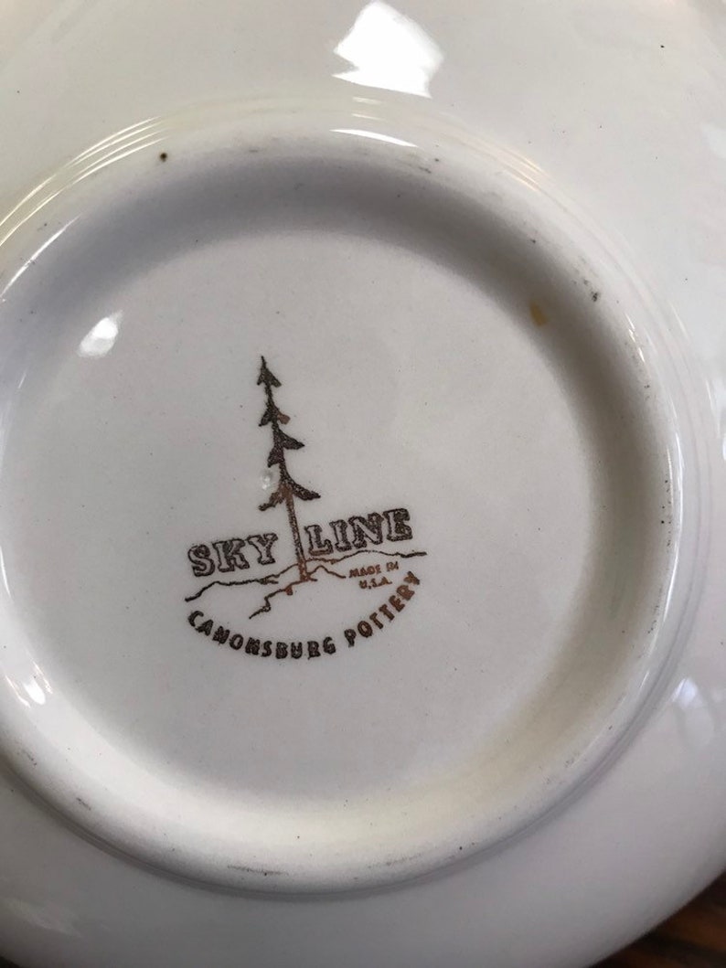 Vintage Wild Clover Canonsburg Pottery Serving Bowl
