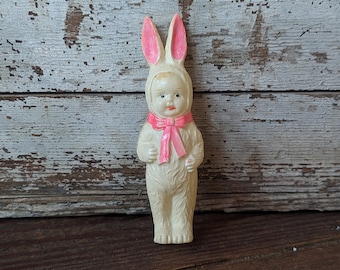 Antique Celluloid Child in an Easter Bunny Suit