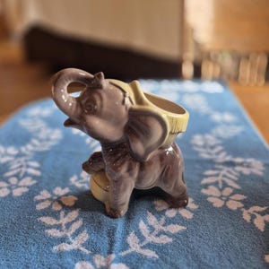 Vintage Ceramic Pottery Elephant Planter