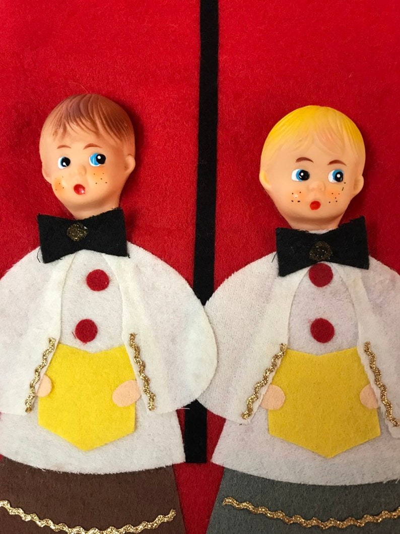 Vintage Japan Felt 3-D Choir Boy Stocking