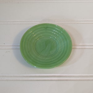Vintage Akro Agate Light Green Slag Children&#39;s Saucer