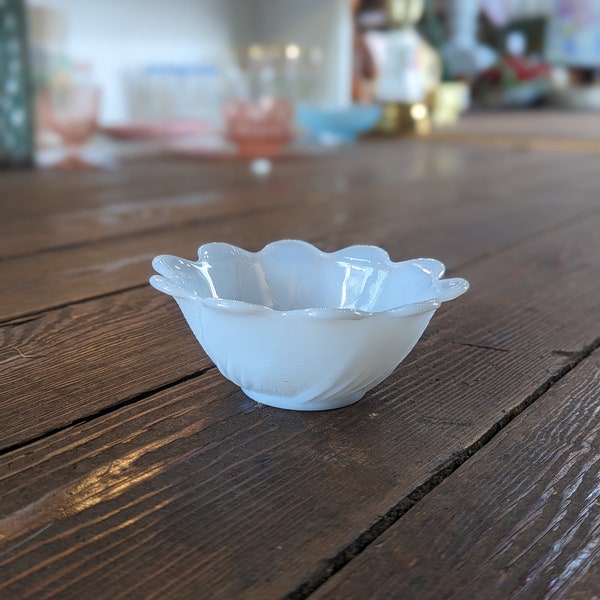 Vintage Fire King Azurite Glass Lotus Bowl