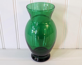 Vintage Anchor Hocking Forest Green Vase