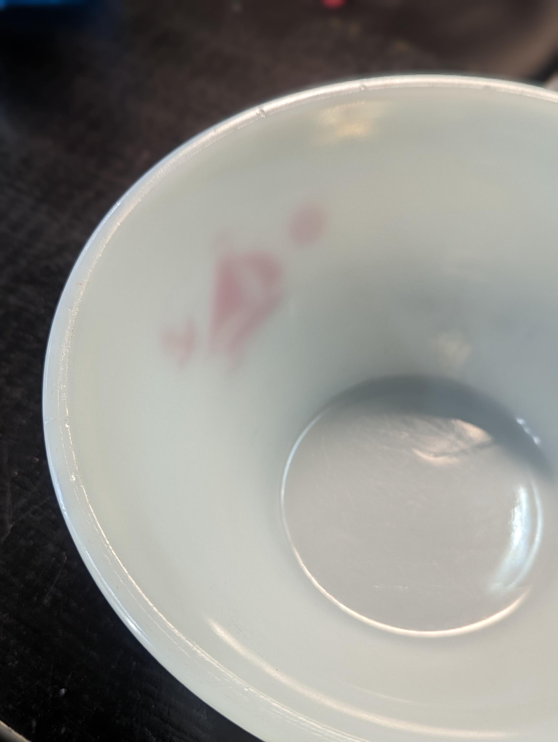 Vintage Mckee Milk Glass Sailboat Mixing Bowl- 9 1/8