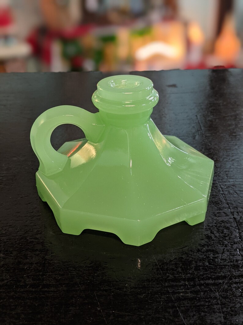 Vintage Houze Glass Jadeite Lamp Base Etsy