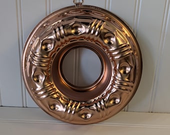 Molde de gelatina tipo pudín de cobre vintage con forma de anillo
