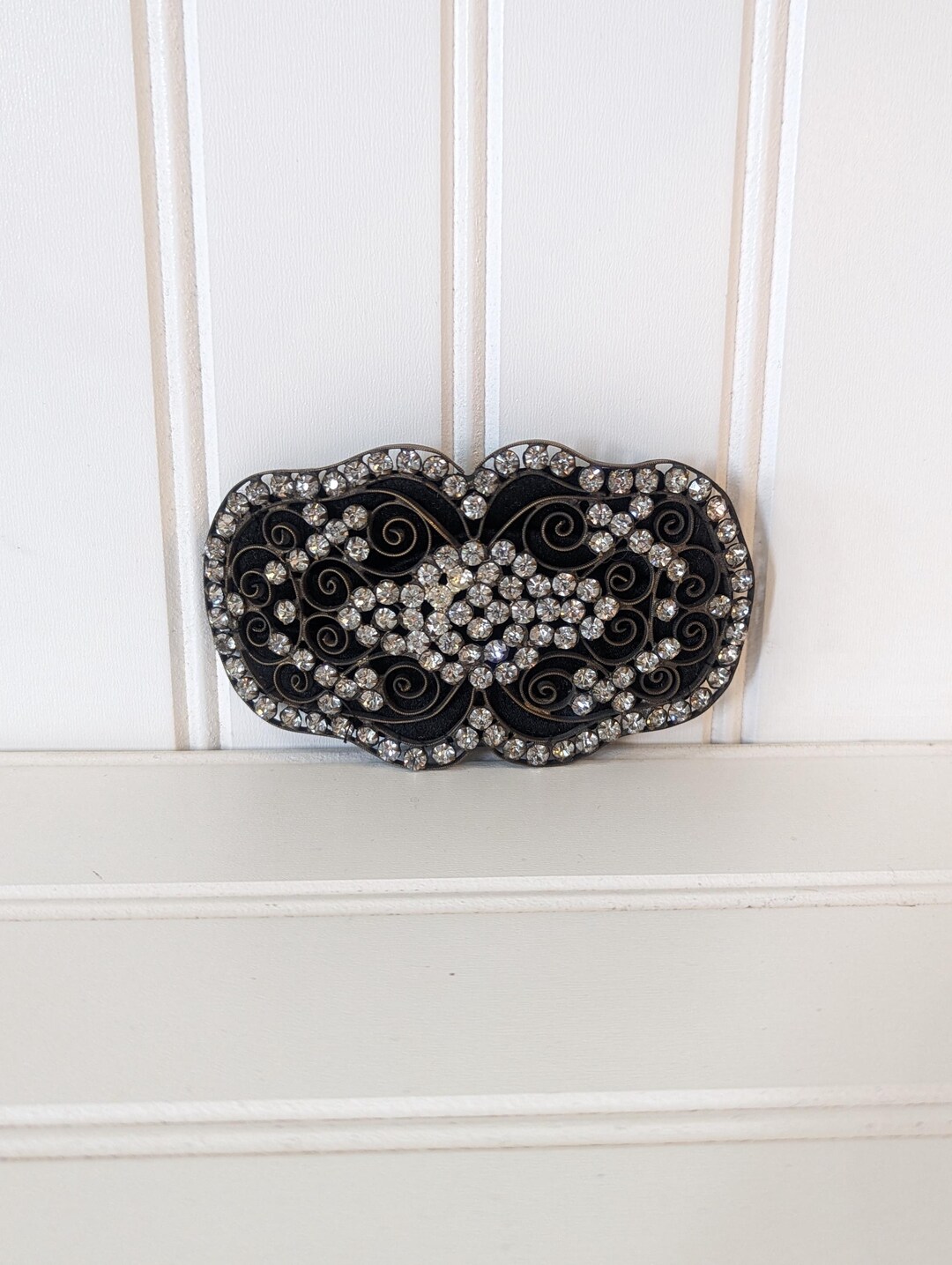 Antique Paste Rhinestone Victorian Belt Buckle - Etsy
