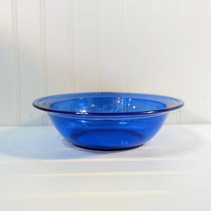 Vintage Hazel Atlas Moderntone Cobalt Blue Depression Glass Fruit Bowl