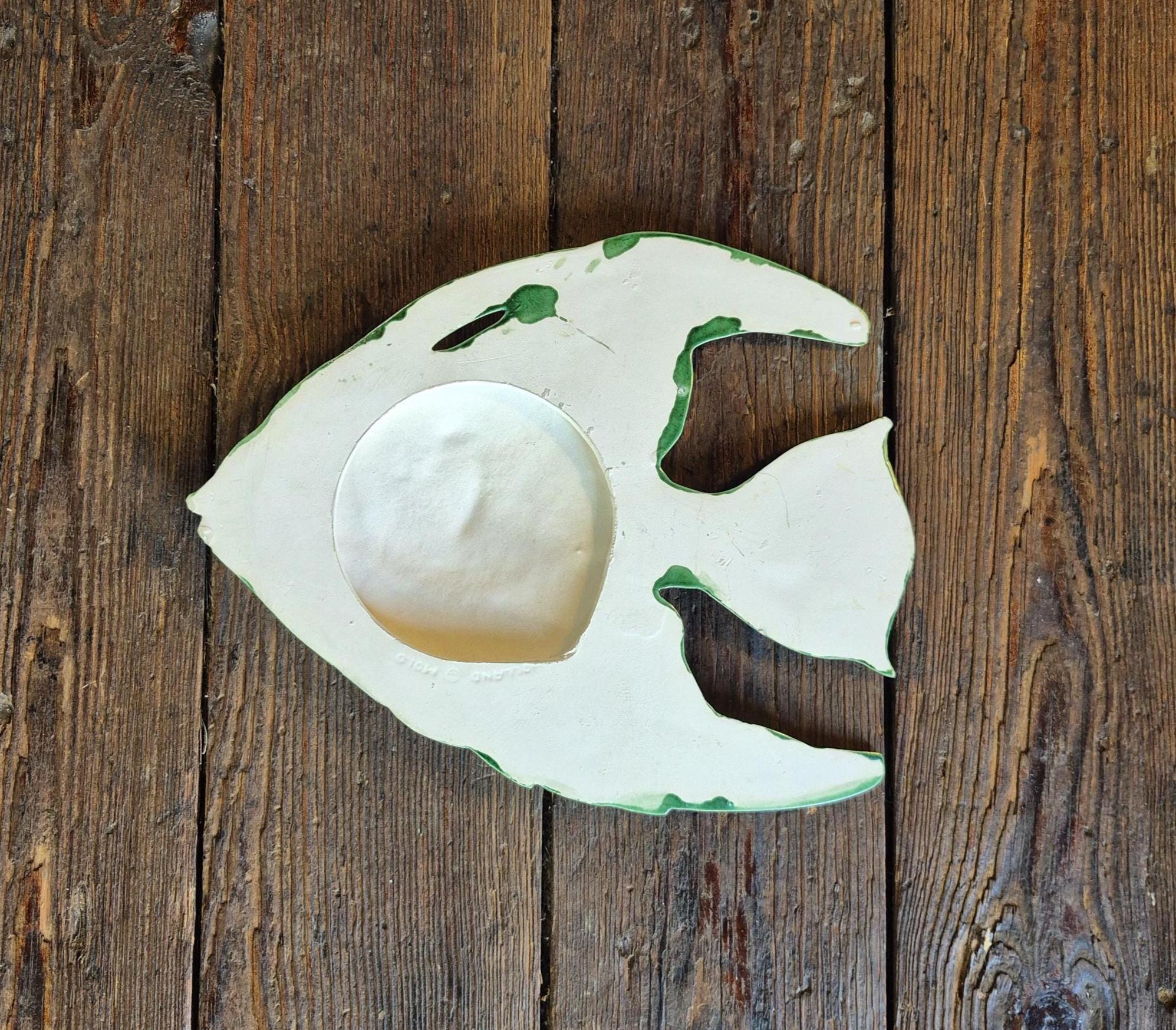 ヴィンテージグリーンホランドモールドセラミックエンジェルフィッシュ