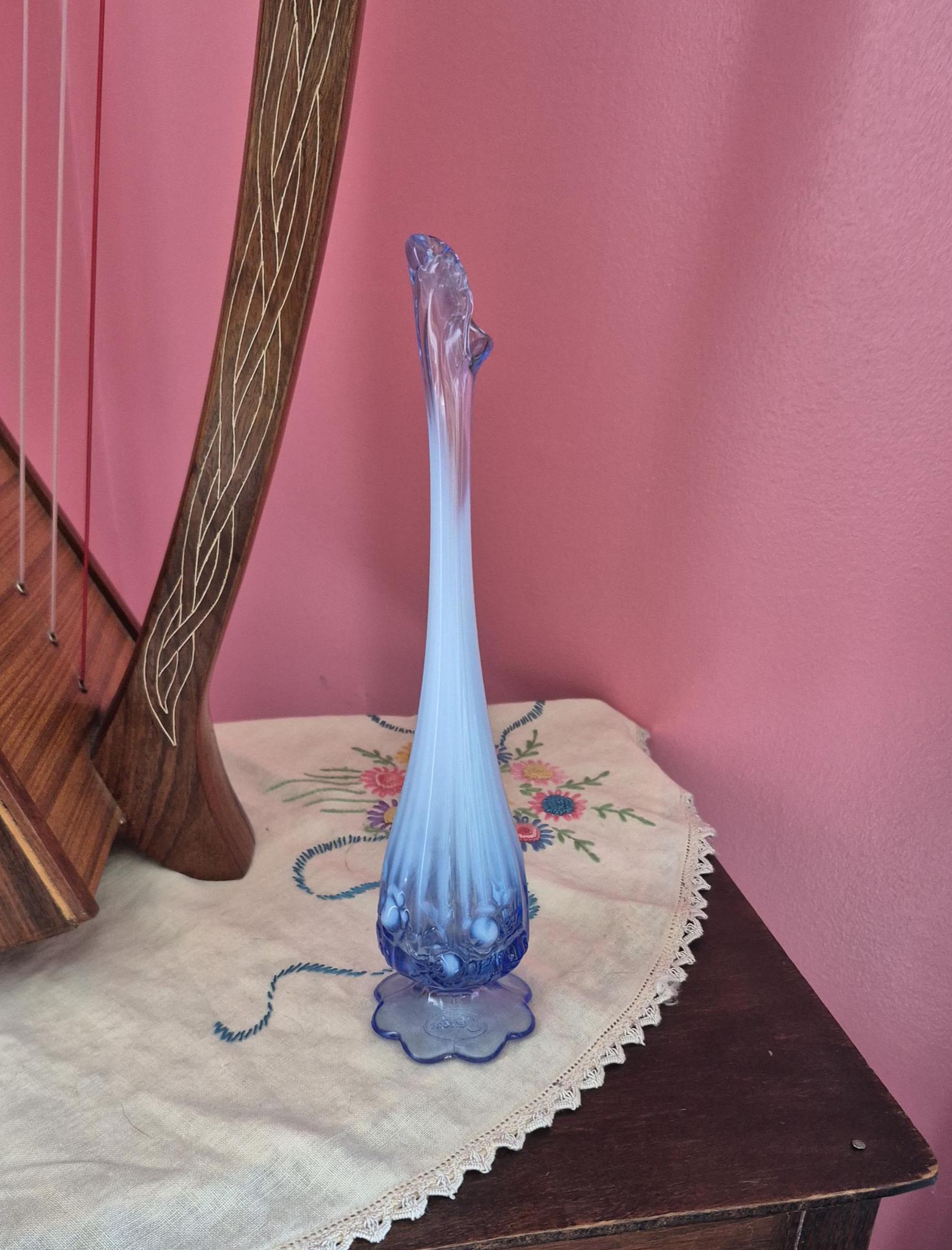 Vintage fenton blue vase - Etsy 日本