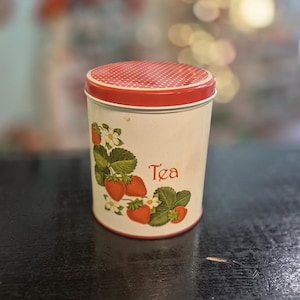 Contenitore per tè in metallo vintage a forma di fragola