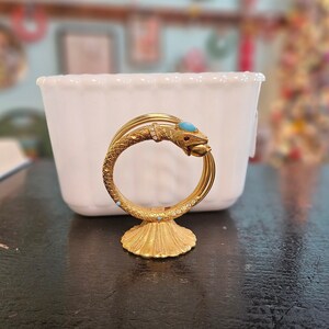 Porta-cartas de cobra enrolada em ouro vintage Florenza