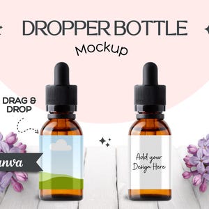 Dropper Bottle Mockup: Canva Editable Beauty Product Template