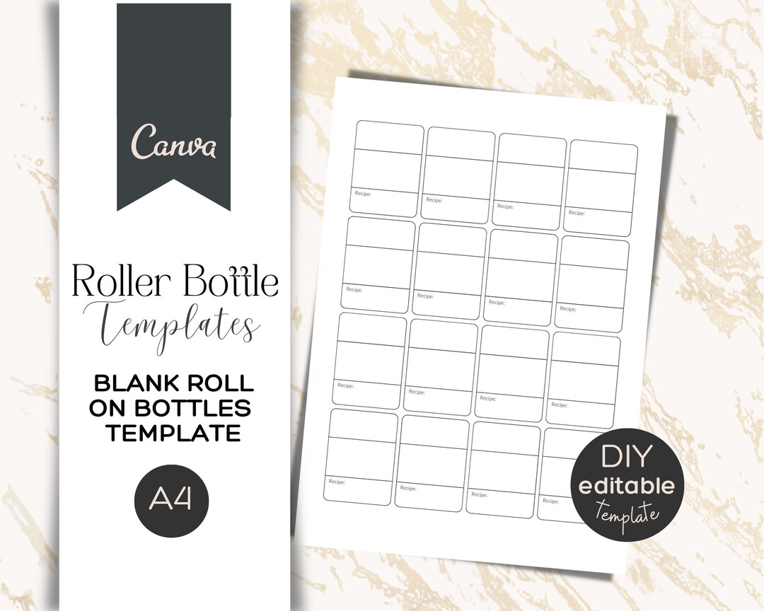 Essentail Oil Labels Blank A4 Printable Roller Bottle - Etsy