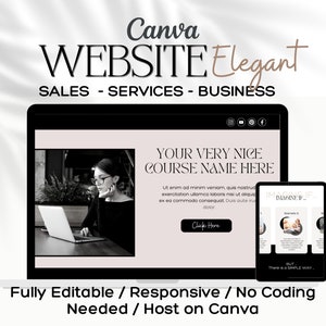 Canva WEBSITE TEMPLATE, Sales Page, landing page, Sales Funnel, Canva Template , Online Course Launch , Course Creator template