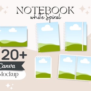 Spiral Notebook Mockup, Canva Template,  Add your own Image, Notebook Canva Mockup, Spiral bound, Notebook Template, Canva Editable