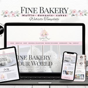 Cake Shop website, Bakery Website template, Canva website template , Bakery shop , bakery website, Canva templates for business