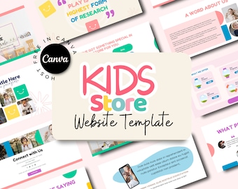 Kids Shop Website Canva Template: Sales Page, Landing Page