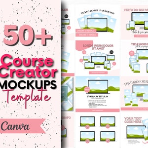 Course Creator Templates, Canva  Templates, Course Creator Mockup, Online Course template, Canva Course Template, Etsy Mockup, Intagram