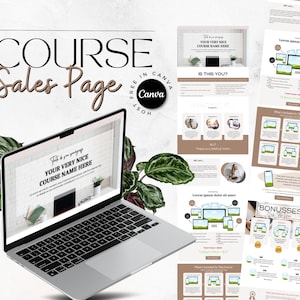 Sales Page Template Canva, Landing Page Template, Link in Bio , Course Sales Page, Canva Website Template, Minimalist Website