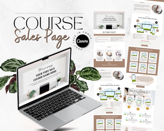 Canva Sales Page Template: Course, Landing, Link in Bio